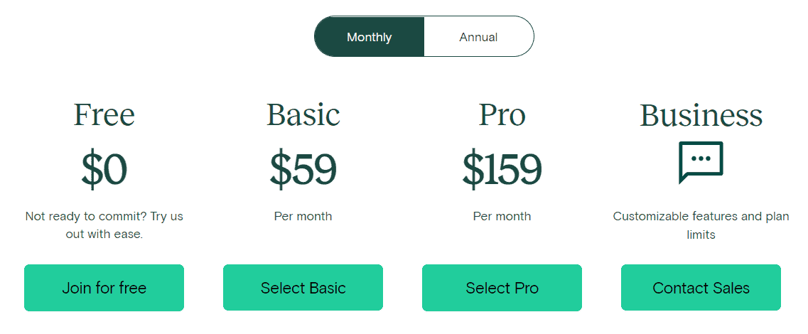 Teachable Monthly Pricing